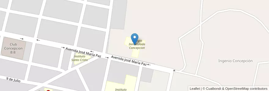Mapa de ubicacion de Colegio Inmaculada Concepcion en Arjantin, Tucumán, Departamento Cruz Alta, Banda Del Río Salí.