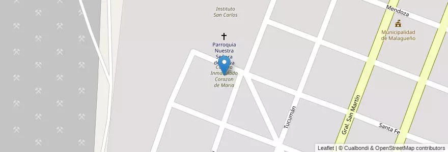 Mapa de ubicacion de Colegio Inmaculado Corazon de Maria en Argentina, Córdoba, Departamento Santa María, Pedanía Calera, Municipio De Malagueño.