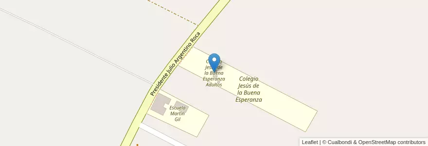 Mapa de ubicacion de Colegio Jesus de la Buena Esperanza Adultos en Argentina, San Juan, Chile, Calingasta.