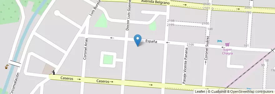 Mapa de ubicacion de colegio "José Manuel Estrada"- España 2251- Salta Capital en 아르헨티나, Salta, Capital, Municipio De Salta, Salta.