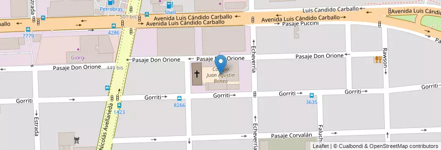 Mapa de ubicacion de Colegio Juan Agustìn Boneo en الأرجنتين, سانتا في, Departamento Rosario, Municipio De Rosario, روساريو.