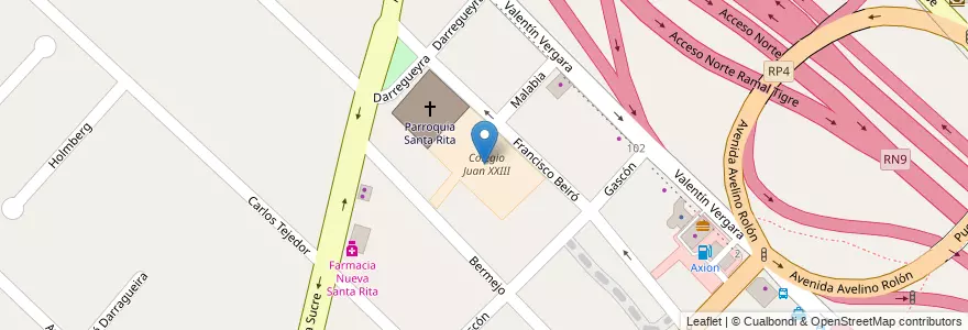 Mapa de ubicacion de Colegio Juan XXIII en Argentinien, Provinz Buenos Aires, Partido De San Isidro, Boulogne Sur Mer.