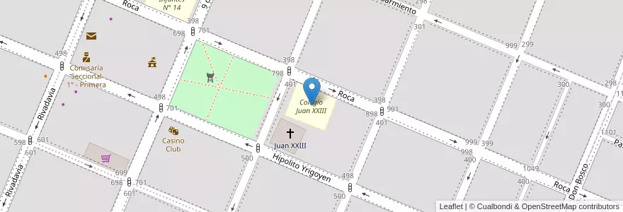 Mapa de ubicacion de Colegio Juan XXIII en الأرجنتين, تشيلي, محافظة سانتا كروز, Pico Truncado, Deseado, Pico Truncado, Zona Central.