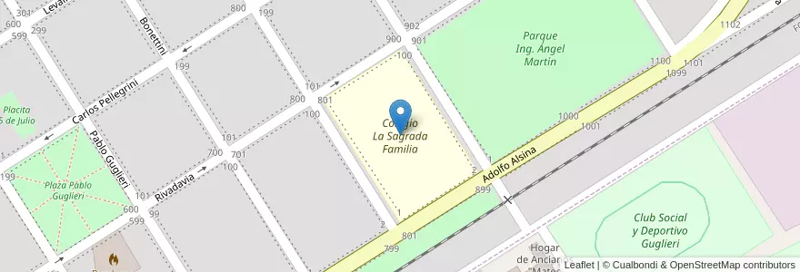 Mapa de ubicacion de Colegio La Sagrada Familia en آرژانتین, استان بوئنوس آیرس, Partido De Daireaux, Daireaux.