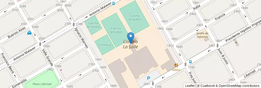 Mapa de ubicacion de Colegio La Salle en آرژانتین, استان بوئنوس آیرس, Partido De Vicente López, Vicente López.