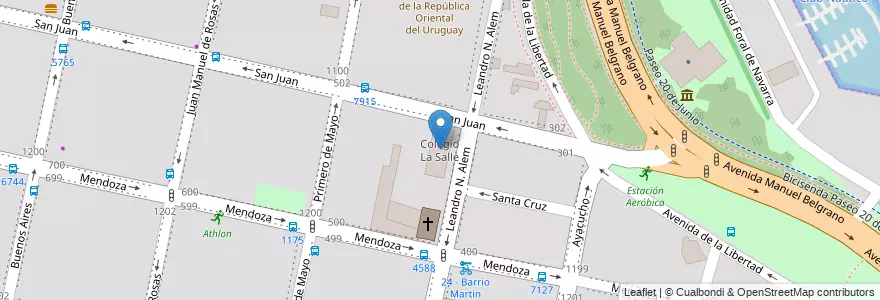 Mapa de ubicacion de Colegio La Salle en Arjantin, Santa Fe, Departamento Rosario, Municipio De Rosario, Rosario.