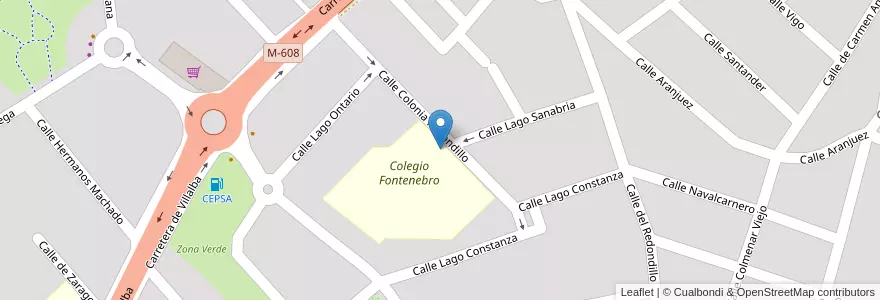 Mapa de ubicacion de Colegio Laude Fontenebro en إسبانيا, منطقة مدريد, منطقة مدريد, Cuenca Del Guadarrama, Moralzarzal.
