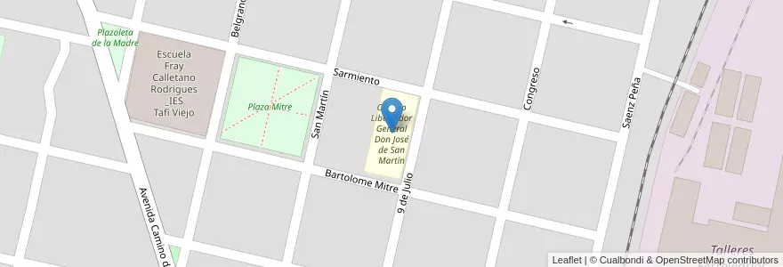 Mapa de ubicacion de Colegio Libertador General Don José de San Martín en 阿根廷, Tucumán, Departamento Tafí Viejo, Tafí Viejo.