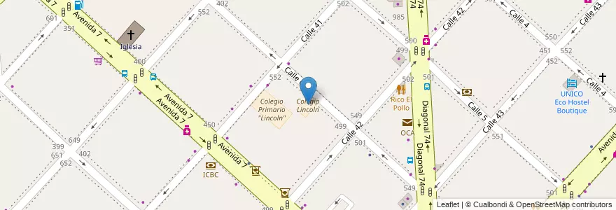 Mapa de ubicacion de Colegio Lincoln, Casco Urbano en Аргентина, Буэнос-Айрес, Partido De La Plata, La Plata.
