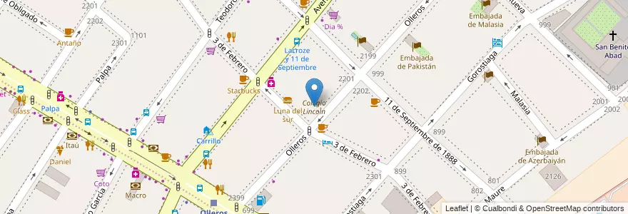 Mapa de ubicacion de Colegio Lincoln, Palermo en アルゼンチン, Ciudad Autónoma De Buenos Aires, ブエノスアイレス, Comuna 14.