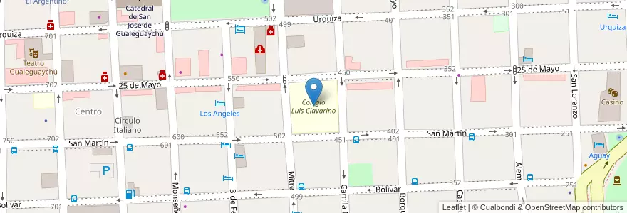 Mapa de ubicacion de Colegio Luis Clavarino en Аргентина, Междуречье, Departamento Gualeguaychú, Gualeguaychú, Gualeguaychú, Distrito Costa Uruguay Sur.