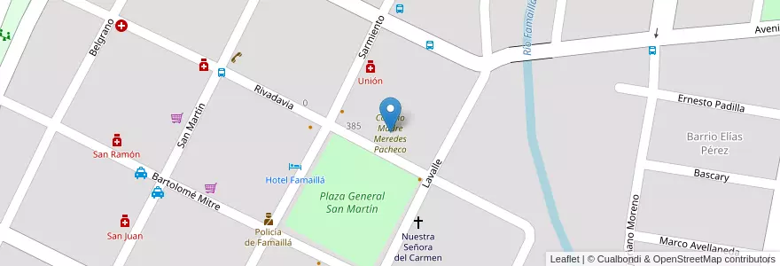Mapa de ubicacion de Colegio Madre Meredes Pacheco en アルゼンチン, トゥクマン州, Departamento Famaillá, Municipio De Famaillá, Famaillá.