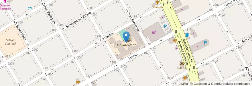 Mapa de ubicacion de Colegio Mallinckrodt en Argentinië, Buenos Aires, Partido De San Isidro, Martínez.
