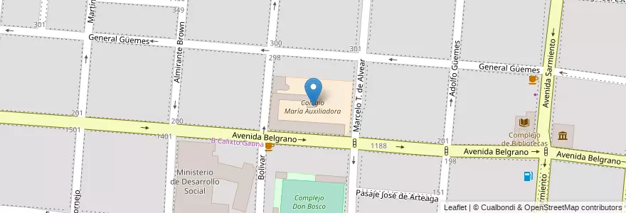 Mapa de ubicacion de Colegio María Auxiliadora en Arjantin, Salta, Capital, Municipio De Salta, Salta.