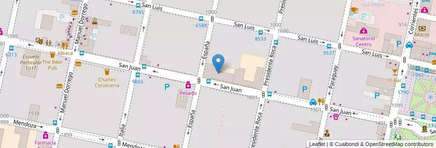 Mapa de ubicacion de Colegio María Auxiliadora en Arjantin, Santa Fe, Departamento Rosario, Municipio De Rosario, Rosario.