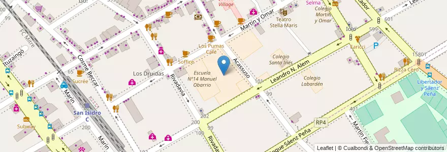 Mapa de ubicacion de Colegio María Auxiliadora en アルゼンチン, ブエノスアイレス州, Partido De San Isidro, San Isidro.