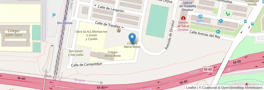 Mapa de ubicacion de Colegio María Reina en España, Comunidad De Madrid, Comunidad De Madrid, Área Metropolitana De Madrid Y Corredor Del Henares, Madrid.