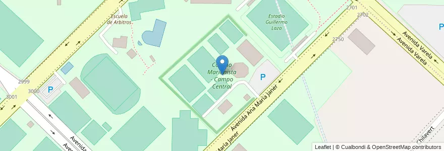 Mapa de ubicacion de Colegio Marianista - Campo Central, Villa Soldati en 아르헨티나, Ciudad Autónoma De Buenos Aires, 부에노스아이레스, Comuna 8.