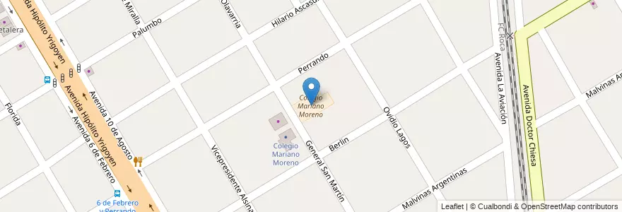 Mapa de ubicacion de Colegio Mariano Moreno en 阿根廷, 布宜诺斯艾利斯省, Partido De Almirante Brown, Longchamps.
