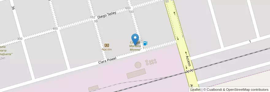 Mapa de ubicacion de Colegio Mariano Moreno en Arjantin, Buenos Aires, Partido De Florentino Ameghino, Ameghino.