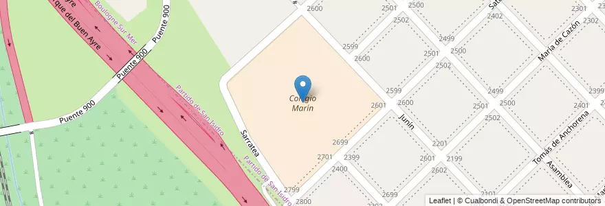 Mapa de ubicacion de Colegio Marín en Argentina, Buenos Aires, Partido De San Isidro, Boulogne Sur Mer.