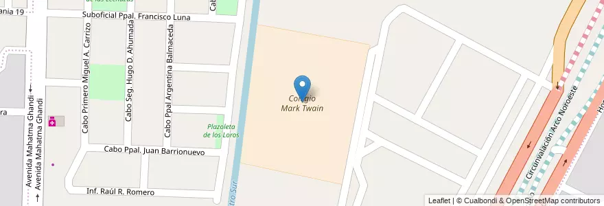 Mapa de ubicacion de Colegio Mark Twain en 阿根廷, Córdoba, Departamento Capital, Pedanía Capital, Córdoba, Municipio De Córdoba.