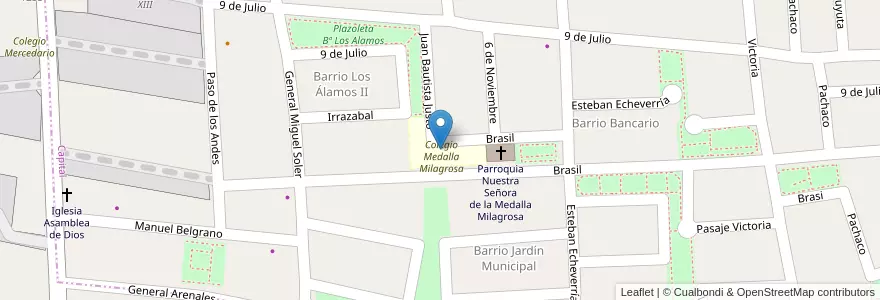 Mapa de ubicacion de Colegio Medalla Milagrosa en الأرجنتين, سان خوان, تشيلي, Capital, Rivadavia.