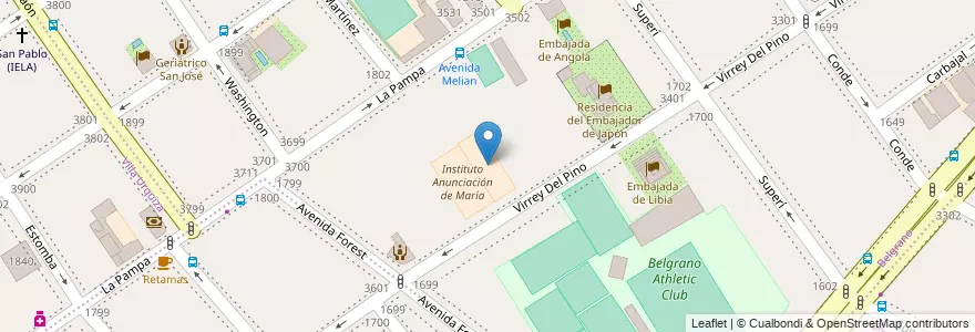 Mapa de ubicacion de Colegio Mekhitarista, Belgrano en アルゼンチン, Ciudad Autónoma De Buenos Aires, ブエノスアイレス.