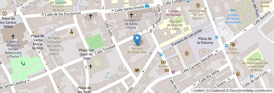 Mapa de ubicacion de Colegio menor San José de Caracciolos en Espanha, Comunidade De Madrid, Comunidade De Madrid, Área Metropolitana De Madrid Y Corredor Del Henares, Alcalá De Henares.