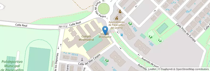 Mapa de ubicacion de Colegio Miramadrid en إسبانيا, منطقة مدريد, منطقة مدريد, Cuenca Del Medio Jarama, Paracuellos De Jarama.