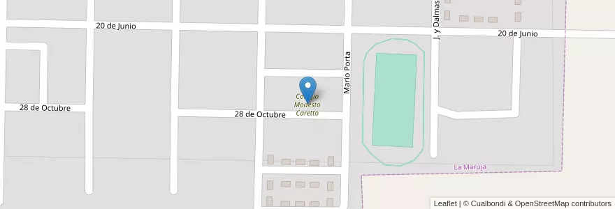 Mapa de ubicacion de Colegio Modesto Caretto en Argentinië, La Pampa, Departamento Rancul, Municipio De La Maruja.