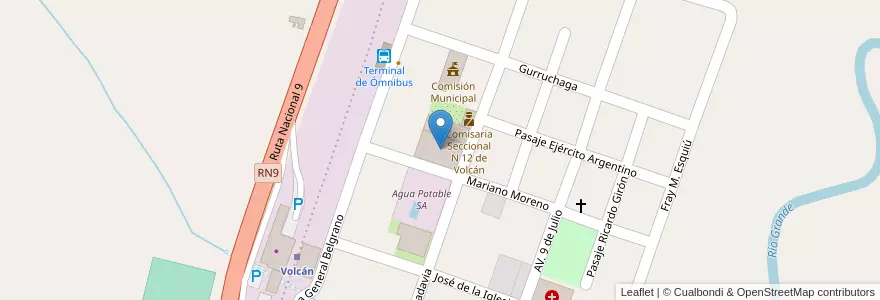 Mapa de ubicacion de Colegio N 1 Virgen De Punta Corral en Argentine, Jujuy, Departamento Tumbaya, Municipio De Volcán.