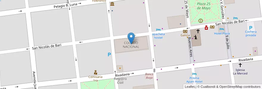 Mapa de ubicacion de COLEGIO NACIONAL en Arjantin, La Rioja, Departamento Capital, La Rioja.