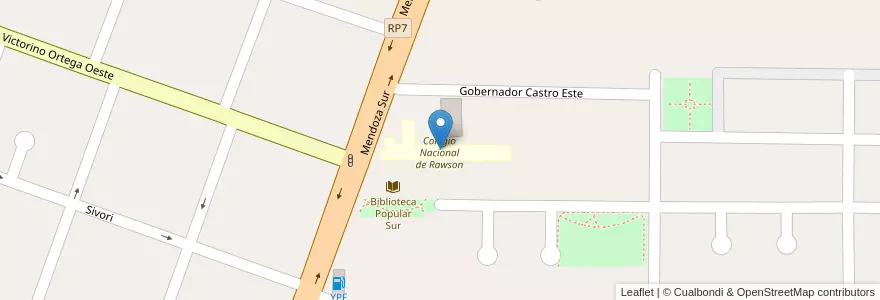 Mapa de ubicacion de Colegio Nacional de Rawson en Arjantin, San Juan, Şili, Rawson.
