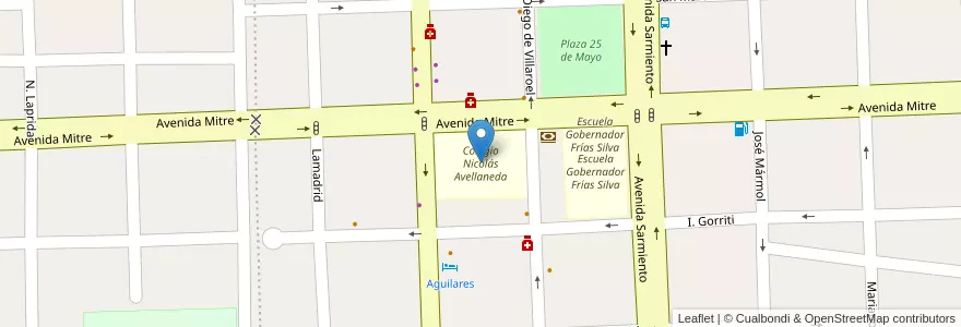 Mapa de ubicacion de Colegio Nicolás Avellaneda en アルゼンチン, トゥクマン州, Departamento Río Chico, Aguilares, Municipio De Aguilares.