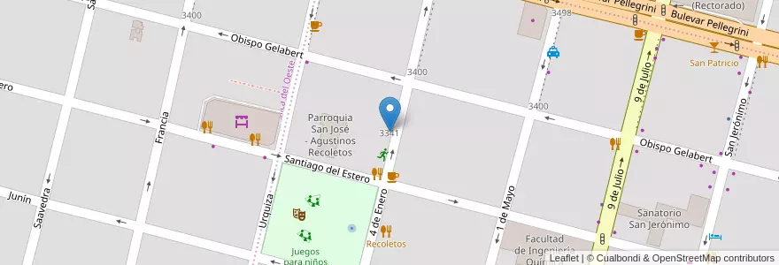 Mapa de ubicacion de Colegio Niño Jesús y San Ezequiel Moreno en アルゼンチン, サンタフェ州, Departamento La Capital, Santa Fe Capital, Santa Fe.