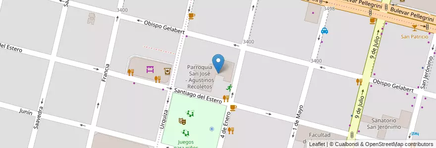 Mapa de ubicacion de Colegio Niño Jesus y San Ezequiel Moreno en 아르헨티나, Santa Fe, Departamento La Capital, Santa Fe Capital, Santa Fe.