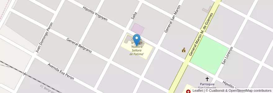 Mapa de ubicacion de Colegio Nº 5041 'Nuestra Señora de Fatima' en Argentina, Salta, Rivadavia, Municipio De Rivadavia Banda Norte, Coronel Juan Solá.
