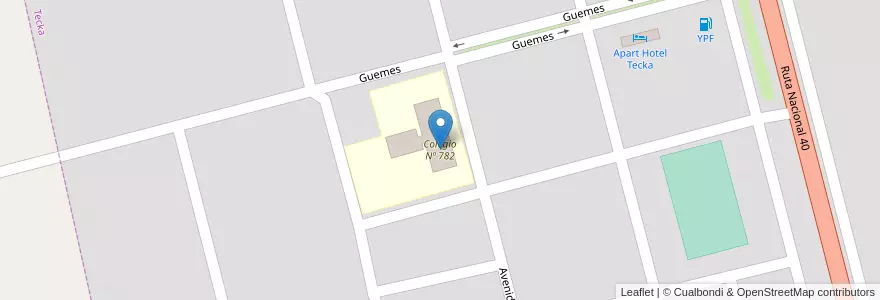Mapa de ubicacion de Colegio Nº 782 en آرژانتین, شیلی, چوبوت, Departamento Languiñeo, Tecka.