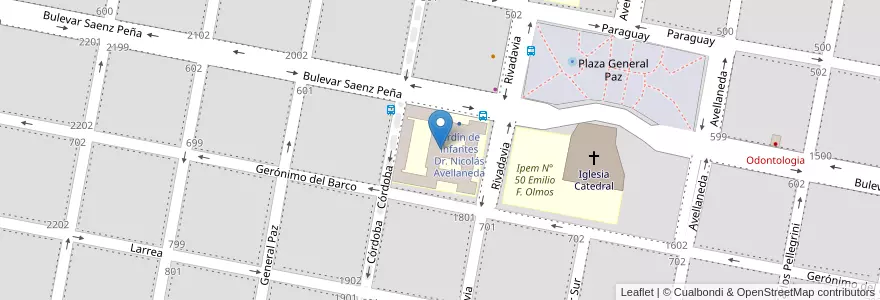 Mapa de ubicacion de Colegio Normal Superior Doctor Nicolás Avellaneda en Argentina, Córdoba, Departamento San Justo, Pedanía Juárez Celman, Municipio De San Francisco, San Francisco.