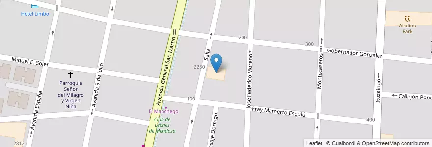 Mapa de ubicacion de Colegio N°S139 - Lumen de San José de Calasanz en Arjantin, Şili, Mendoza, Departamento Capital, Ciudad De Mendoza.