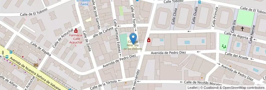 Mapa de ubicacion de Colegio Ntra. Sra. de los Dolores en Espagne, Communauté De Madrid, Communauté De Madrid, Área Metropolitana De Madrid Y Corredor Del Henares, Madrid.