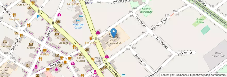 Mapa de ubicacion de Colegio Nuestra Señora de la Unidad en Arjantin, Buenos Aires, Partido De San Isidro, San Isidro.
