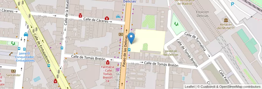 Mapa de ubicacion de Colegio Nuestra Señora de las Delicias en スペイン, マドリード州, Comunidad De Madrid, Área Metropolitana De Madrid Y Corredor Del Henares, Madrid.