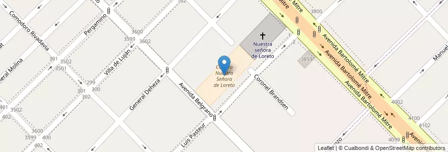 Mapa de ubicacion de Colegio Nuestra Señora de Loreto en الأرجنتين, بوينس آيرس, Partido De Avellaneda, Sarandí.