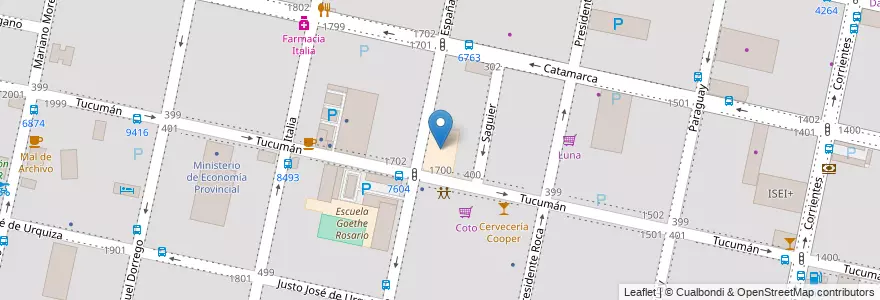 Mapa de ubicacion de Colegio Nuestra Señora de los Ángeles en Arjantin, Santa Fe, Departamento Rosario, Municipio De Rosario, Rosario.