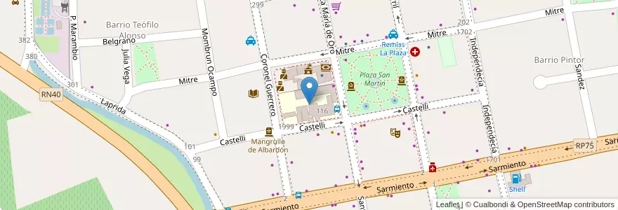 Mapa de ubicacion de Colegio Nuestra Señora de los Desamparados en Argentina, San Juan, Chile, Albardón.