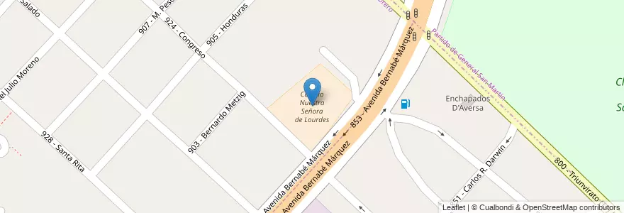 Mapa de ubicacion de Colegio Nuestra Señora de Lourdes en 아르헨티나, 부에노스아이레스주, Partido De Tres De Febrero.