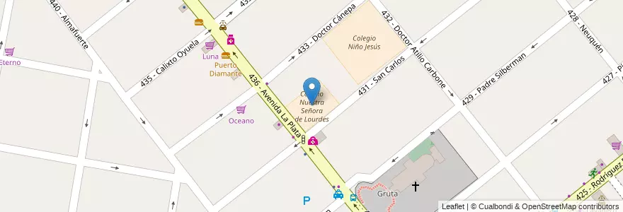 Mapa de ubicacion de Colegio Nuestra Señora de Lourdes en Argentine, Province De Buenos Aires, Partido De Tres De Febrero, Santos Lugares.