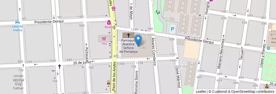 Mapa de ubicacion de Colegio Nuestra Señora de Pompeya en Argentina, Cile, Mendoza, Godoy Cruz, Departamento Godoy Cruz, Distrito Ciudad De Godoy Cruz.